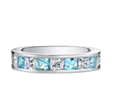 Sterling Silver Topaz and CZ Ring- size 6